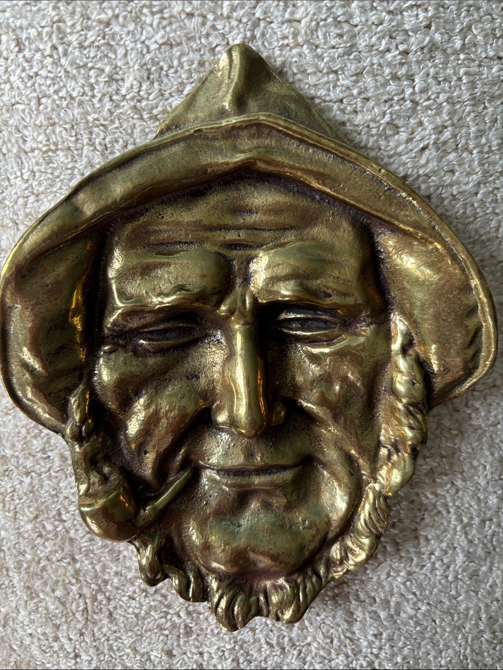 🟡 Vintage Solid Brass Fisherman Catchall Dish Sea Captain Sailor New Never Used